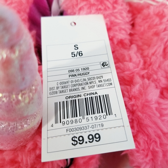 3/$15 Pink Unicorn Slippers New sz Small - Picture 5 of 8